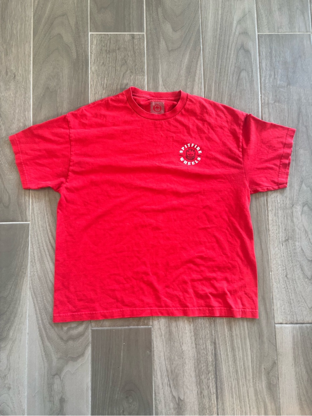 Spitfire Bright Red Kids Short Sleeve Tee with Small Logo